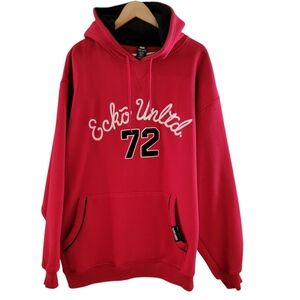 Vintage Ecko Unltd 72 Pullover Hoodie Streetwear‎ Size XXL Red White Black